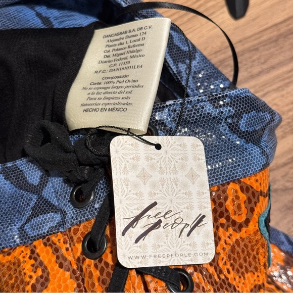 Free People x Dancassab XS Snakeskin Print Carmina Leather Pants Festival NWT - Picture 4 of 8